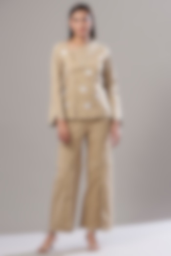 Brown Poplin Wide Pant Set by Cin Cin at Pernia's Pop Up Shop