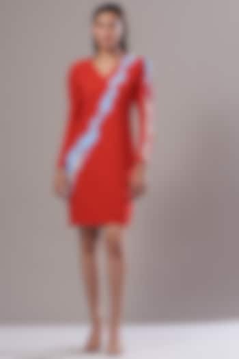 Red Embellished Dress by Cin Cin