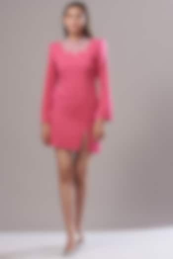 Fuchsia Embroidered Slit Summer Dress by Cin Cin at Pernia's Pop Up Shop