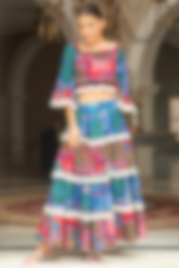 Multi-Colored Cotton Tiered Skirt Set by Cin Cin at Pernia's Pop Up Shop