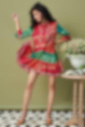 Red Hand Embroidered Mini Summer Dress by Cin Cin at Pernia's Pop Up Shop