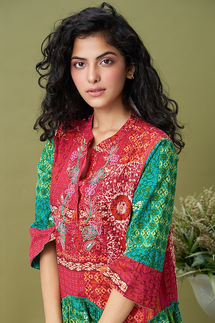 Red Hand Embroidered Mini Summer Dress by Cin Cin at Pernia's Pop Up Shop