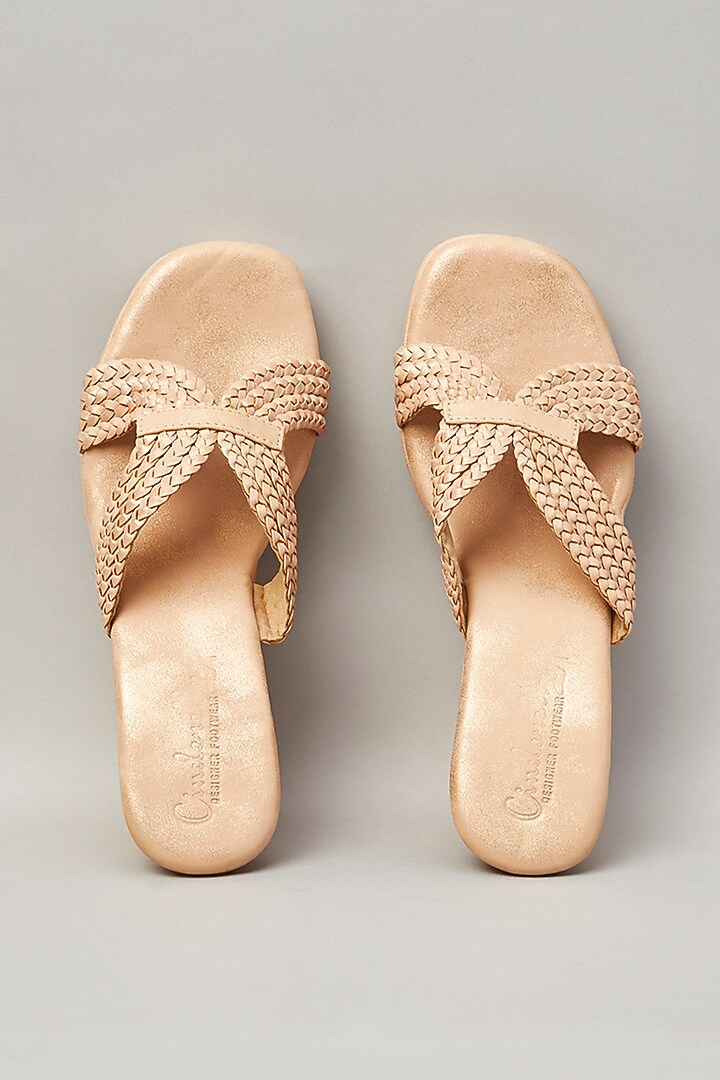 Blush Pink PU Wedges by Cinderella by Heena Yusuf at Pernia's Pop Up Shop