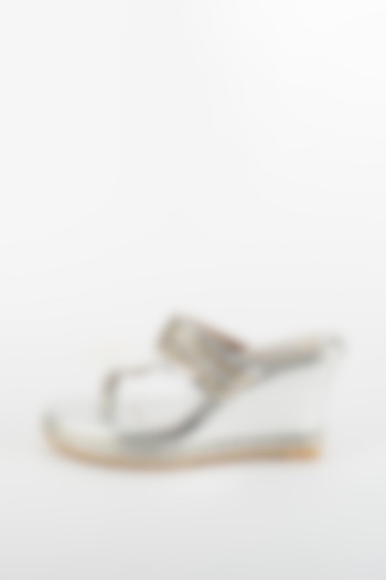 Silver Polyurethane Kolhapuri Sandals by Cinderella by Heena Yusuf