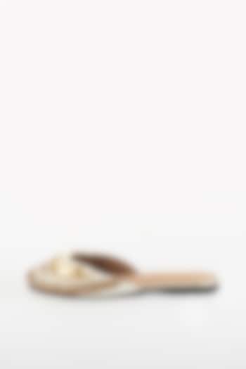 Ivory Embroidered Flats by Cinderella by Heena Yusuf
