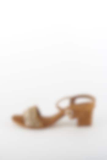 Tan Polyurethane Sandals by Cinderella by Heena Yusuf