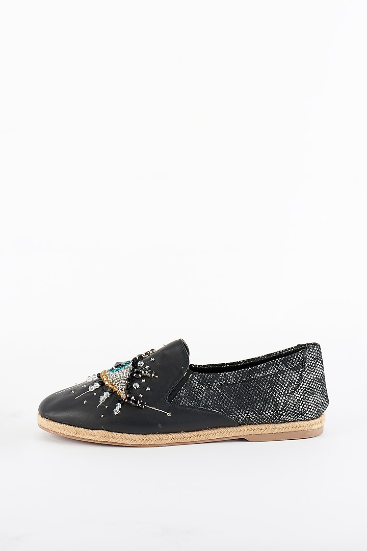 Black Nazer Shimmer Shoes by Cinderella by Heena Yusuf