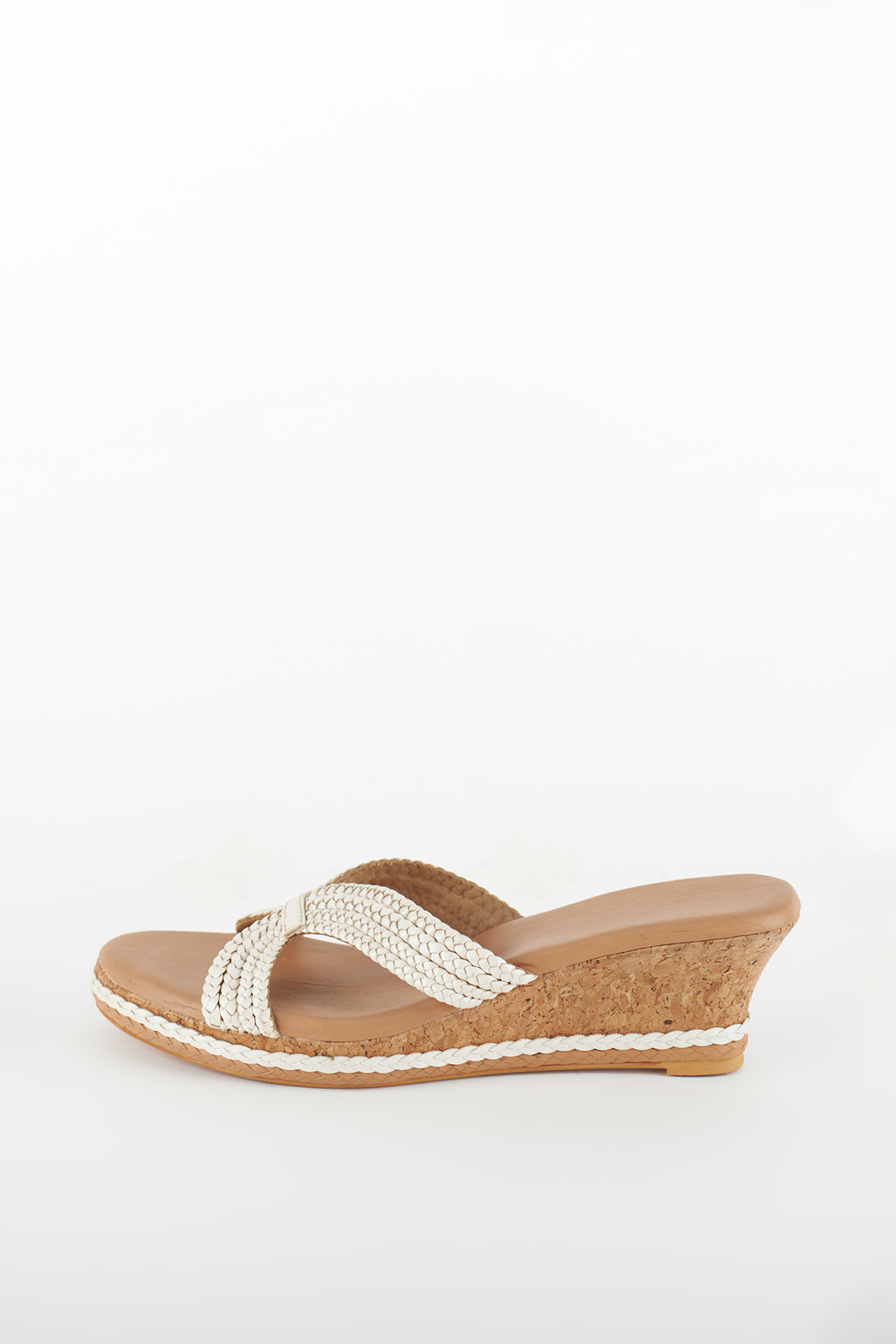 White Braided Wedges by Cinderella by Heena Yusuf at
