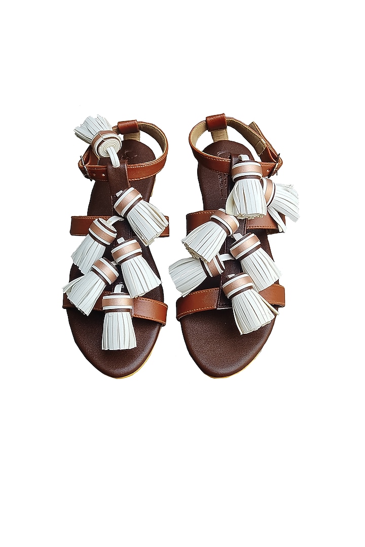 Brown PU Flats by Cinderella by Heena Yusuf at Pernia's Pop Up Shop