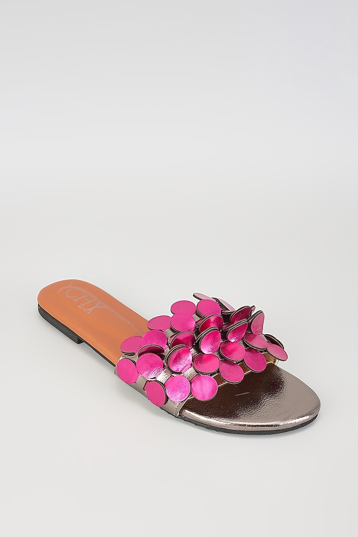 Pink PU Handcrafted Flats by Cinderella by Heena Yusuf at Pernia's Pop Up Shop