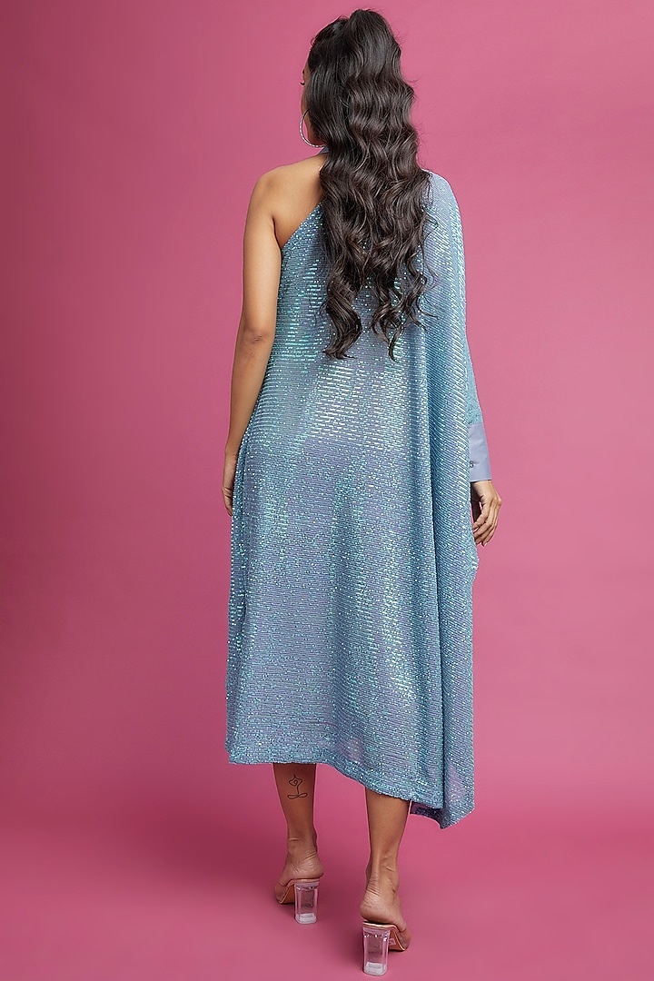 Fountain Blue Egyptian Cotton Kaftan Dress Design by The Circus by Sana