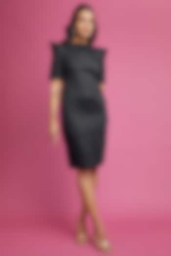 Black Pure Egyptian Cotton Summer Dress by The Circus by Sana Shah Bhattad at Pernia's Pop Up Shop