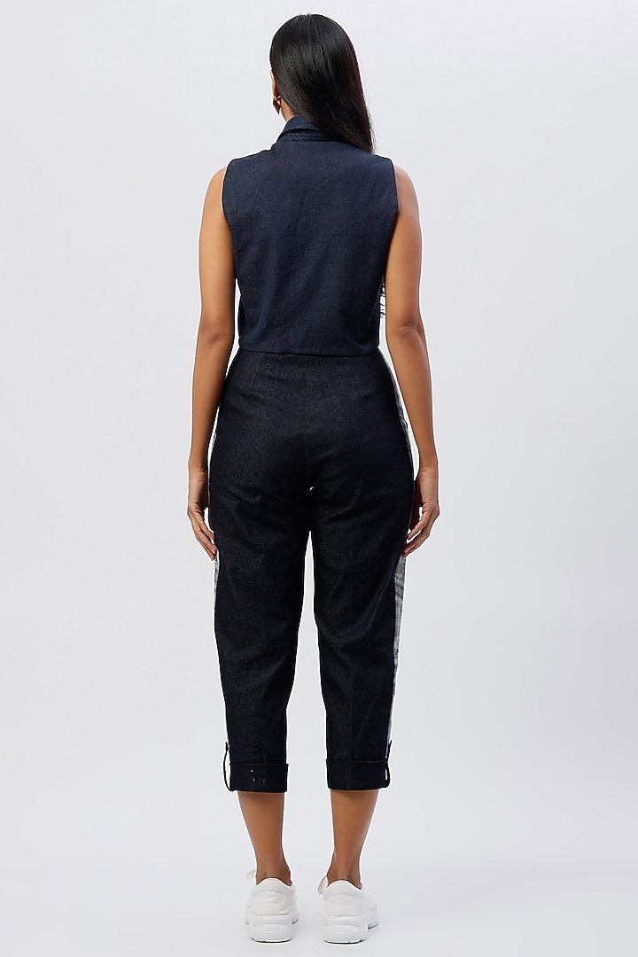 Cobalt Blue Denim Gilet Top by The Circus by Sana Shah Bhattad at Pernia's Pop Up Shop