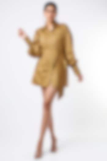 Gold Egyptian Cotton Box Summer Dress by The Circus by Sana Shah Bhattad at Pernia's Pop Up Shop