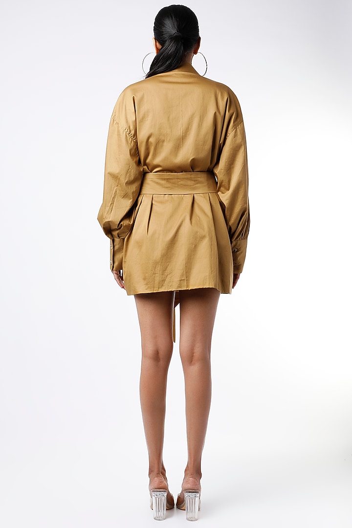 Gold Egyptian Cotton Box Summer Dress by The Circus by Sana Shah Bhattad at Pernia's Pop Up Shop