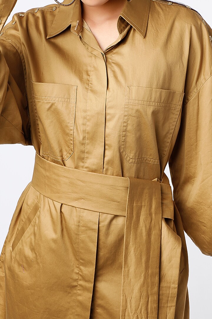 Gold Egyptian Cotton Box Summer Dress by The Circus by Sana Shah Bhattad at Pernia's Pop Up Shop