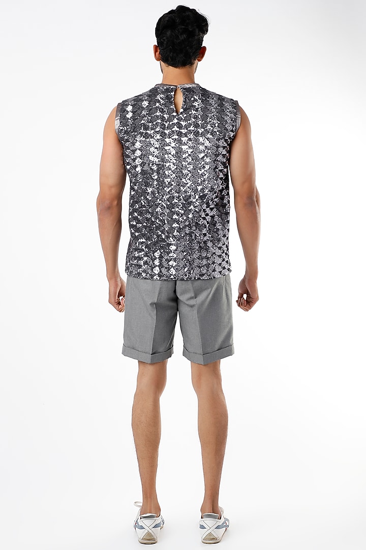 Grey Chino Shorts by The Circus by Sana Shah Bhattad Men at Pernia's Pop Up Shop