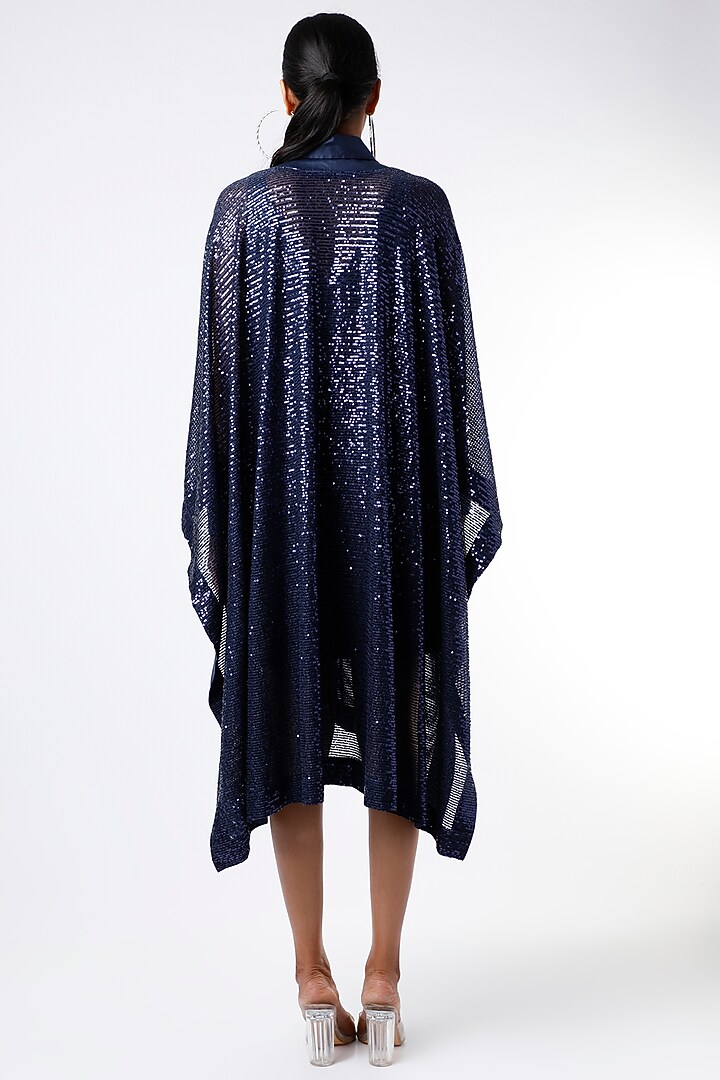Cobalt Blue Shirt Kaftan With Sequins Work by The Circus by Sana Shah Bhattad at Pernia's Pop Up Shop