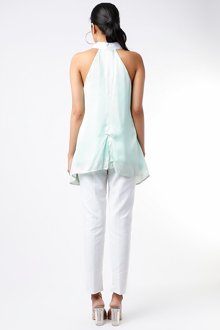 Peach & Mint Green Color Blocked Top by The Circus by Sana Shah Bhattad at Pernia's Pop Up Shop