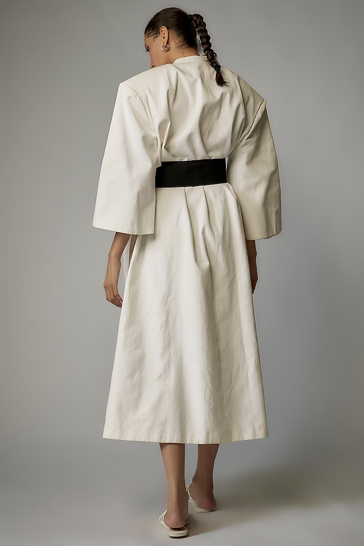 White Soft Denim Oversized Jacket by The Circus by Sana Shah Bhattad at Pernia's Pop Up Shop