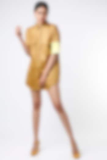 Yellow Mini Summer Shirt Dress by The Circus by Sana Shah Bhattad at Pernia's Pop Up Shop