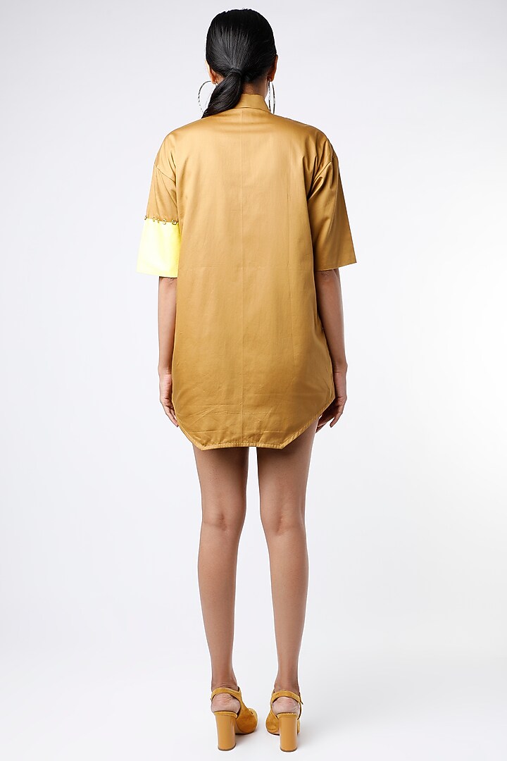 Yellow Mini Summer Shirt Dress by The Circus by Sana Shah Bhattad at Pernia's Pop Up Shop