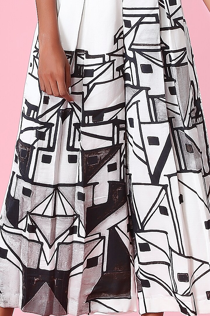 White & Black Printed Pant Set by The Circus by Sana Shah Bhattad at Pernia's Pop Up Shop