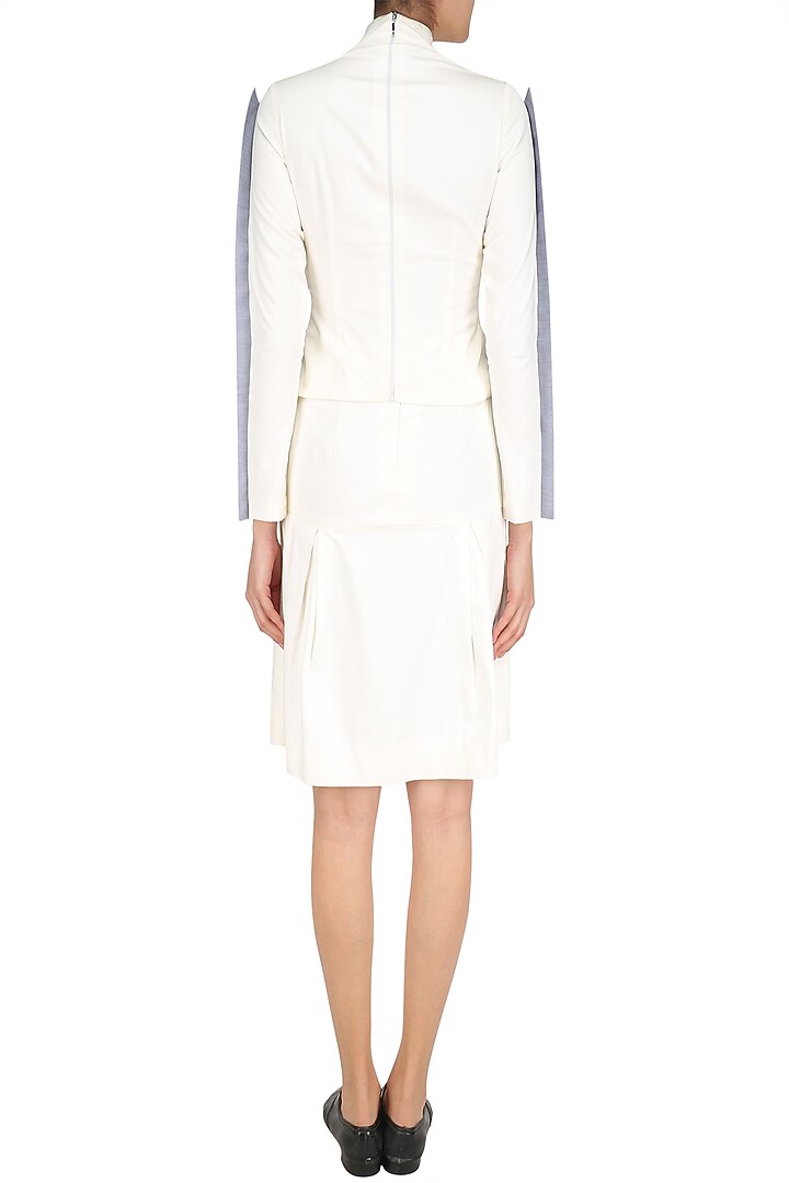 White layered peplum high neck top and skirt set available only at Pernia's Pop Up Shop.