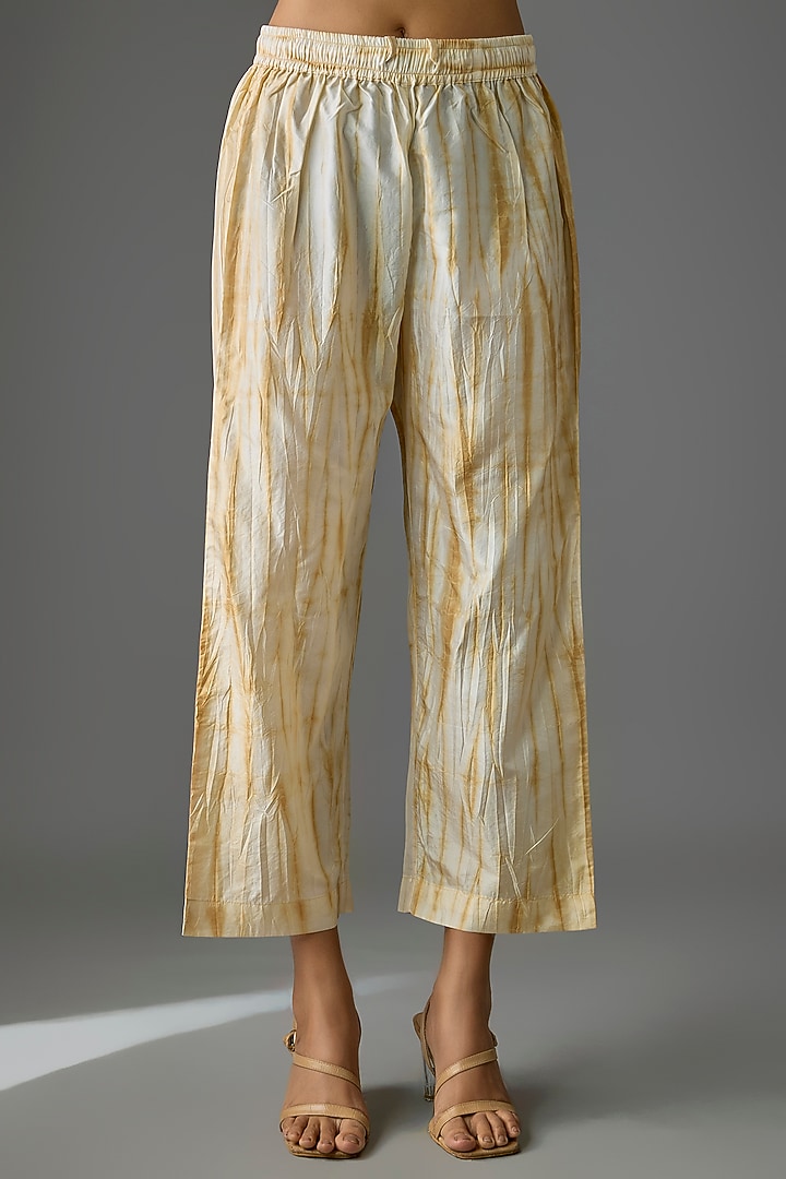 Beige Silk Kurta Set by CoralbySeema at Pernia's Pop Up Shop