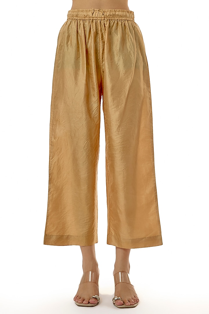 Beige Silk Embellished Hand-Dyed Co-Ord Set by CoralbySeema at Pernia's Pop Up Shop