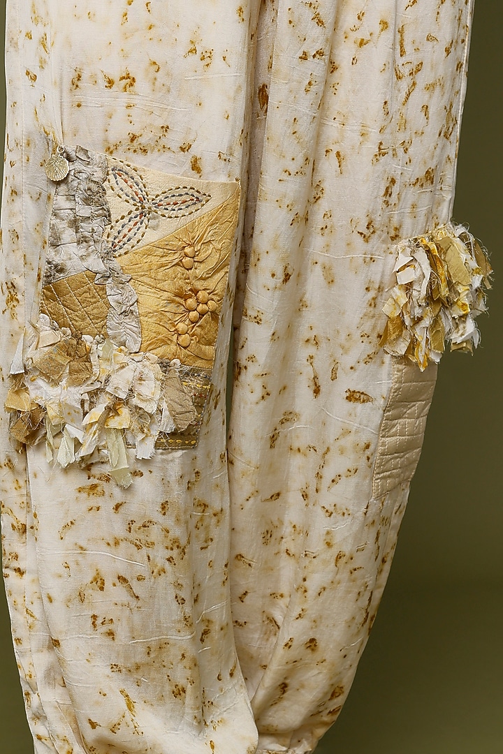 White Printed Harem Pants by CoralbySeema at Pernia's Pop Up Shop