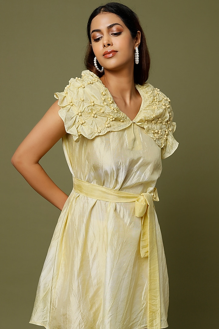Lime Silk Hand-Dyed Summer Dress by CoralbySeema at Pernia's Pop Up Shop