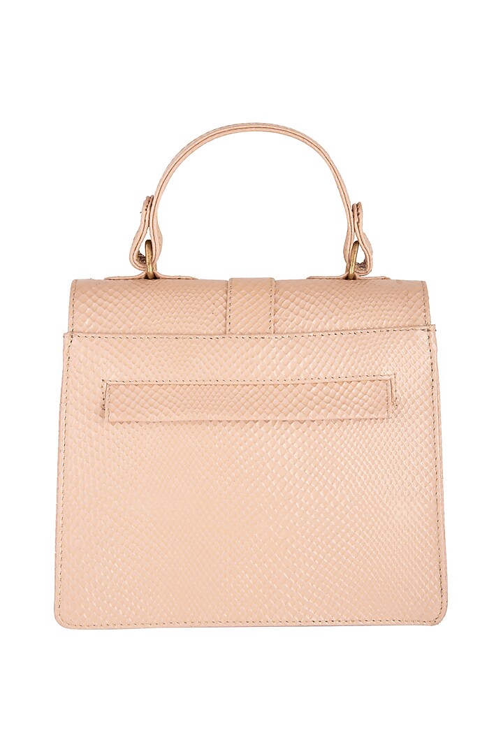 Peachish Gold Leather Clutch by Clutch'D at Pernia's Pop Up Shop