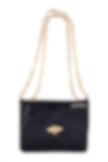 Blackish Blue Leather Sling Bag by Clutch'D