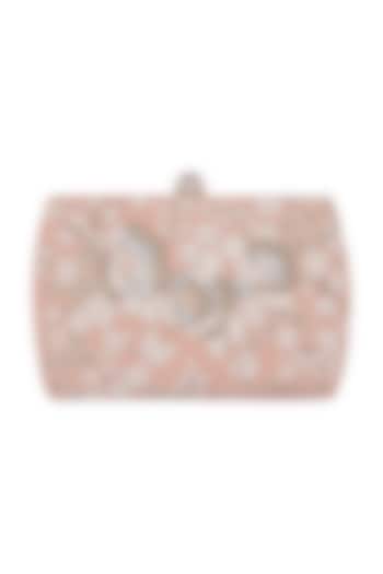 Blush Pink Hand Embroidered Clutch by Clutch'D