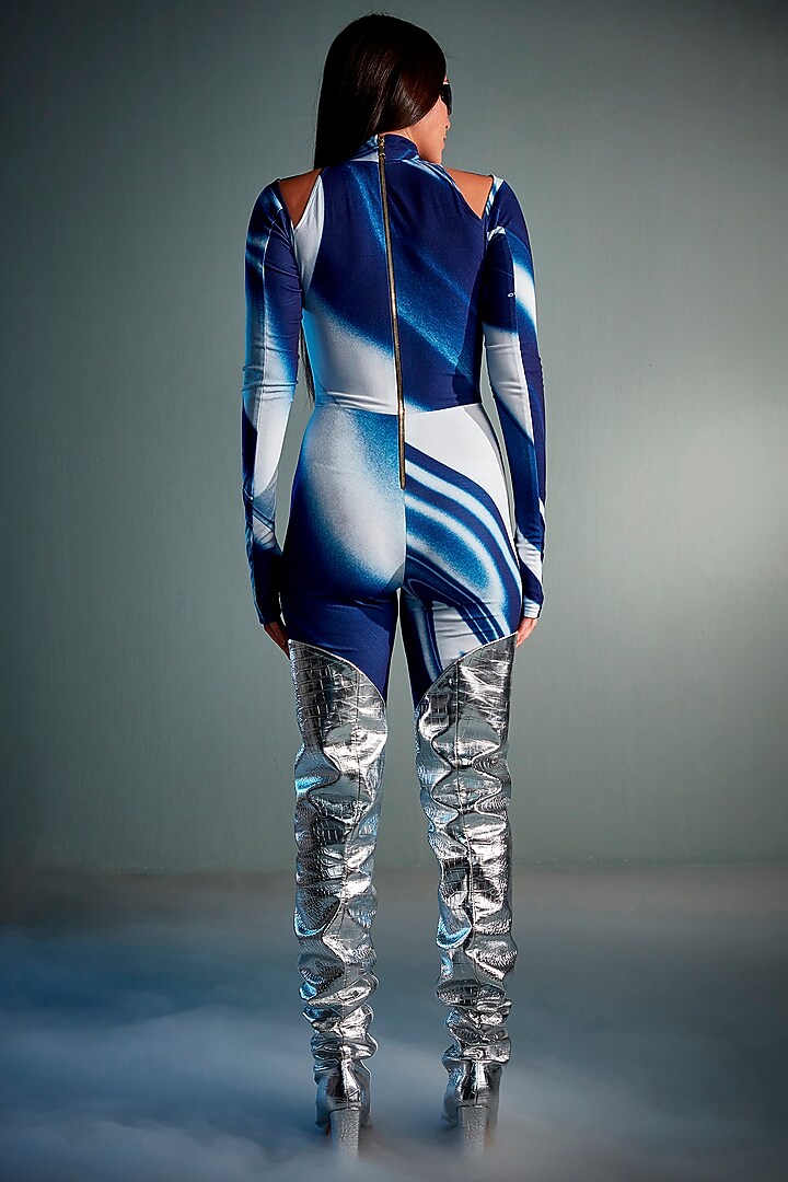 Multi-Colored Polyester & Elastane Printed Bodysuit by CILVR at Pernia's Pop Up Shop