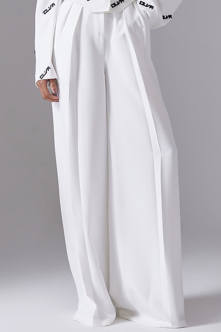 White Crepe Blend Blazer Set by CILVR at Pernia's Pop Up Shop