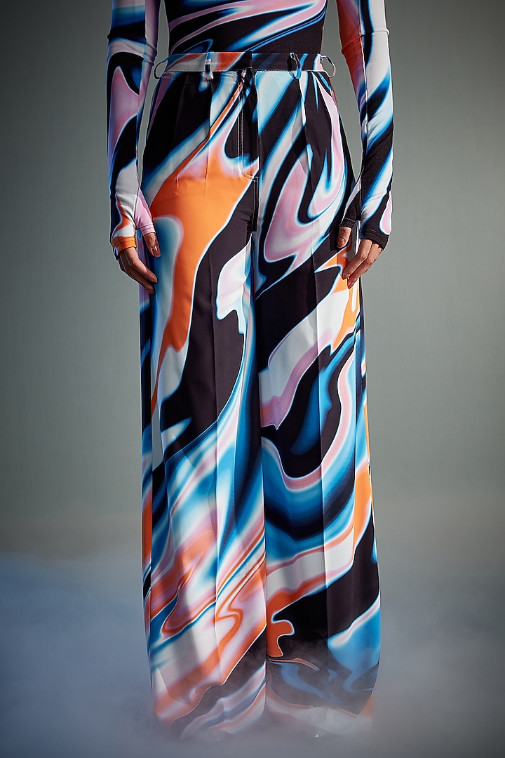 Multi-Colored Crepe Blend Printed Blazer Set by CILVR at Pernia's Pop Up Shop