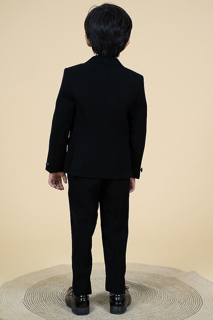 Black Sandwash Tuxedo Set For Boys by Little Boys Closet at Pernia's Pop Up Shop