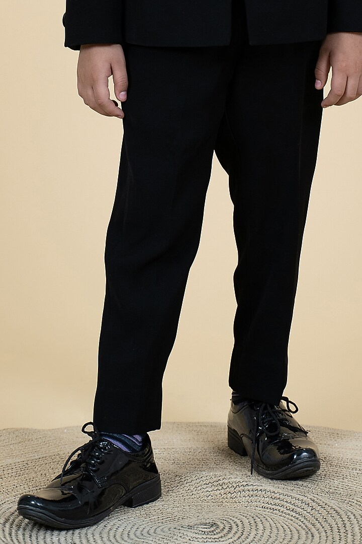 Black Sandwash Tuxedo Set For Boys by Little Boys Closet at Pernia's Pop Up Shop