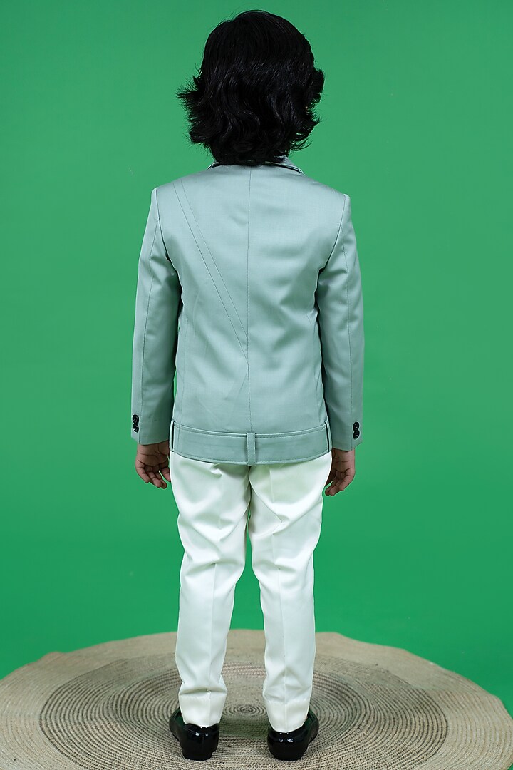 Light Green Suiting Jacket Set For Boys by Little Boys Closet at Pernia's Pop Up Shop
