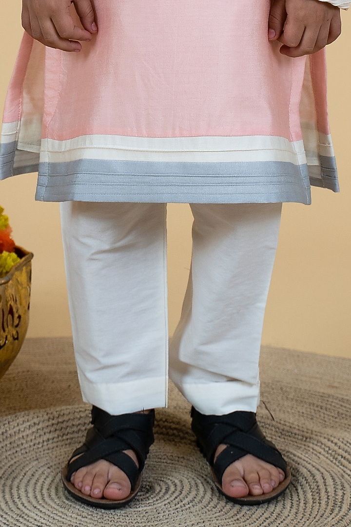 Multi-Colored Cotton Silk Embroidered Kurta Set For Boys by Little Boys Closet at Pernia's Pop Up Shop
