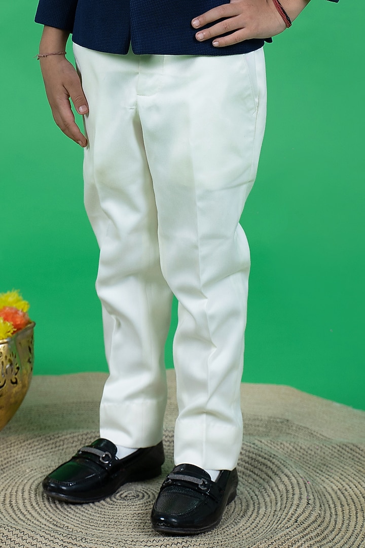 Teal Polyester Embroidered Bandhgala Jacket Set For Boys by Little Boys Closet at Pernia's Pop Up Shop