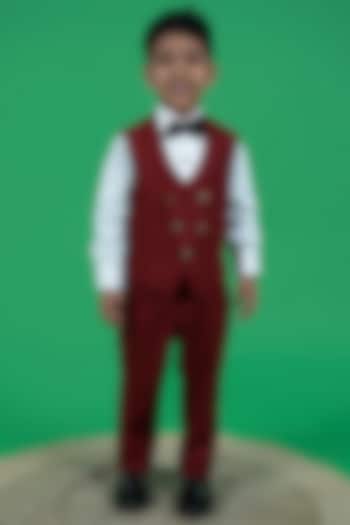 Wine Suiting Pant Set For Boys by Little Boys Closet at Pernia's Pop Up Shop
