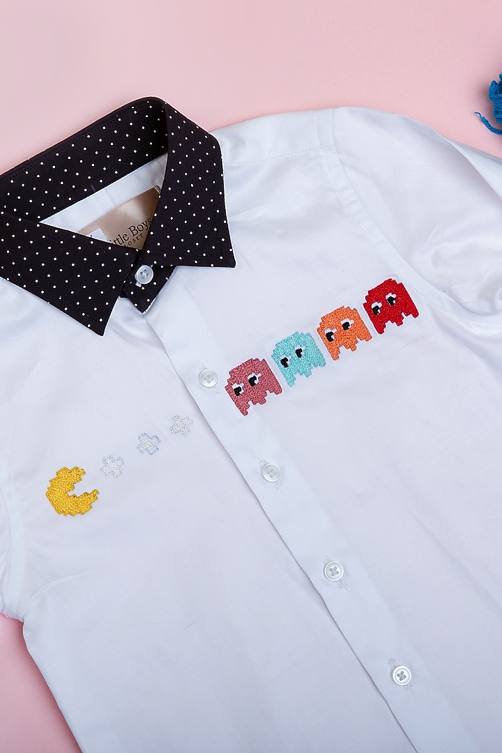 White Cotton Shirt For Boys by Little Boys Closet at Pernia's Pop Up Shop