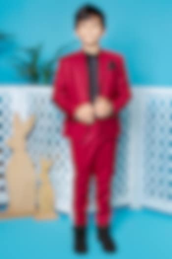 Reddish Wine Suit Set For Boys by Little Boys Closet at Pernia's Pop Up Shop