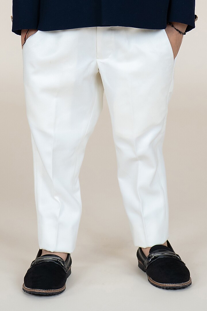 Black Polyester Suiting & Sandwash Bandhgala Set For Boys by Little Boys Closet at Pernia's Pop Up Shop