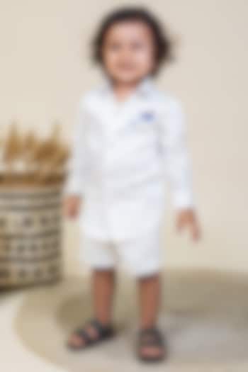 White Airplane Embroidered Shirt For Boys by Little Boys Closet at Pernia's Pop Up Shop