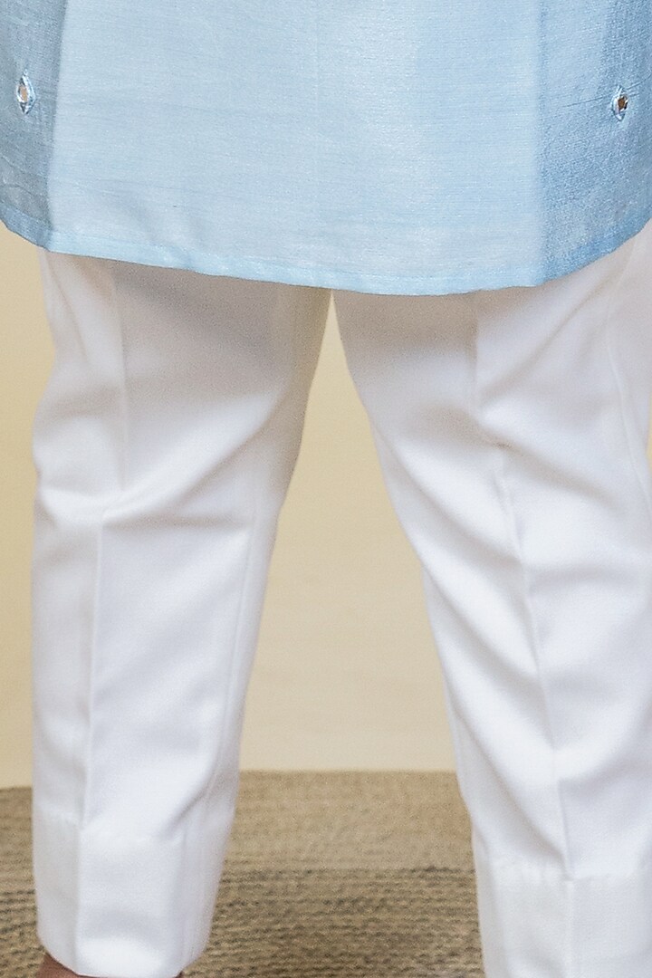 Yellow Mirror Embroidered Pleated Waistcoat Set For Boys by Little Boys Closet at Pernia's Pop Up Shop