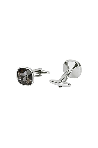 Black Stones & Metal Cufflinks by Closet Code